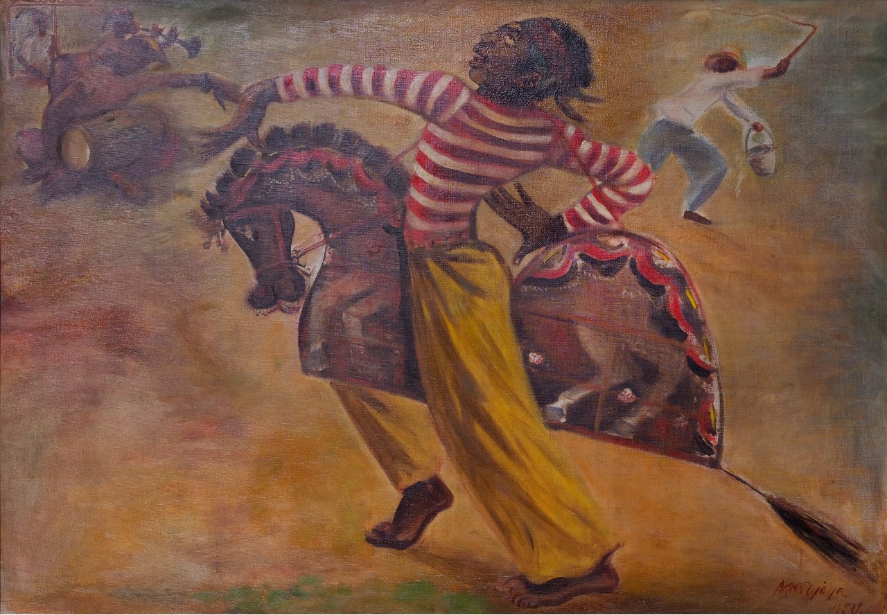 Kuda Lumping (gevlochten paardendans), schilderij van Agus Djaya