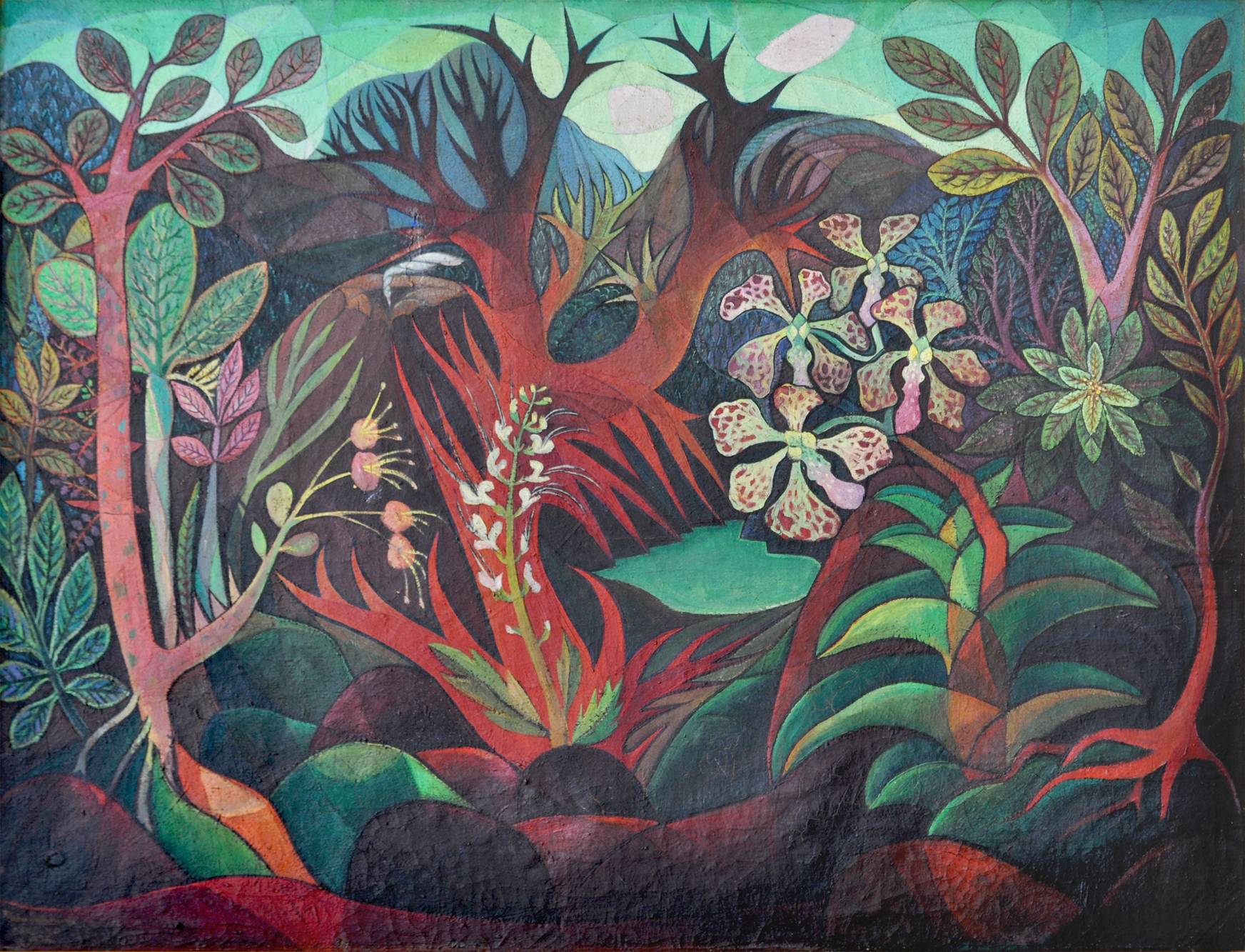 Orchidee, schilderij van Kartono Yudhokusumo