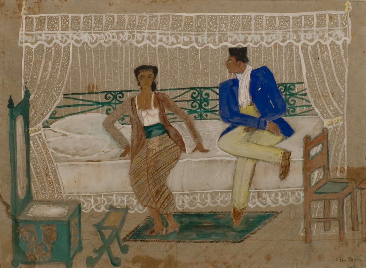 De ontmoeting, schilderij van Otto Djaya