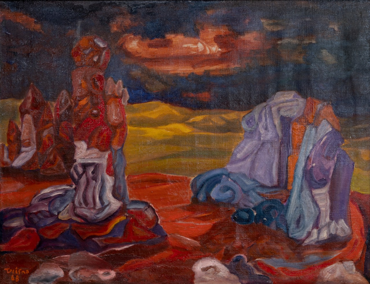 Bergen, schilderij van Trisno Sumardjo