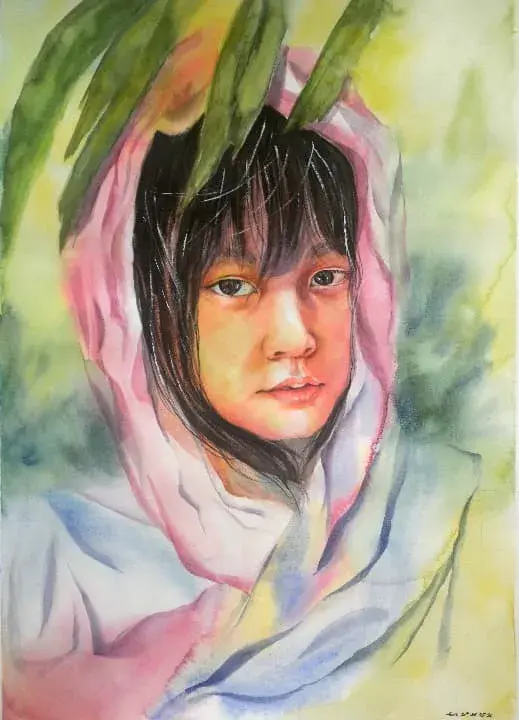 Girl in Rainbow Veil